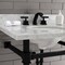 Kingston Brass KVPB30MOQ0 30-Inch Carrara Marble Console Sink, Marble White/Matte Black KVPB30MOQ0 - alternate 6